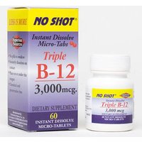 No Shot Triple B12 3000 mcg, 60 Instant Dissolve Tablets, Superior Source