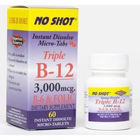 No Shot Triple B12 3000 mcg Plus B-6 & Folic Acid, 60 Instant Dissolve Tablets, Superior Source