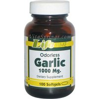Odorless Garlic 1000 mg, 100 Softgels, LifeTime