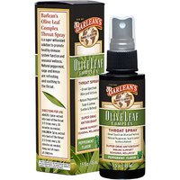 Olive Leaf Complex Throat Spray, Peppermint Flavor, 1.5 oz, Barleans Organic Oils