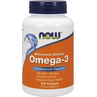 Omega-3 Fish Oil Concentrate, Molecularly Distilled, 100 Softgels, NOW Foods