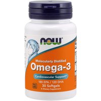 Omega-3 Fish Oil Molecularly Distilled, 30 Softgels, NOW Foods