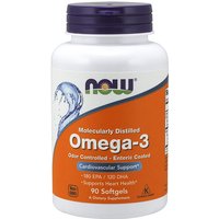 Omega-3 Moleculary Distilled, 90 Softgels, NOW Foods
