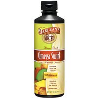 Omega Swirl Fish Oil Liquid Supplement, Mango Peach, 16 oz, Barleans Organic Oils