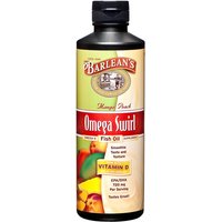 Omega Swirl Fish Oil Liquid Supplement, Mango Peach, 8 oz, Barleans Organic Oils