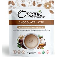 Organic Chocolate Latte with Ashwagandha and Probiotics, 5.3 oz (150 g), Organic Traditions