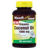 Organic Coconut Oil 1000 mg, 60 Softgels, Mason Natural
