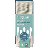 Organic Cotton Swabs, 500 Count, Cliganic
