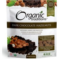 Organic Dark Chocolate Covered Hazelnuts, Value Size, 8 oz (227 g), Organic Traditions
