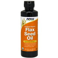Organic Flax Seed Oil Liquid, 12 oz, NOW Foods