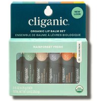 Organic Lip Balm Set, 6 Pack, Cliganic