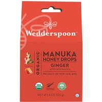 Organic Manuka Honey Drops - Ginger, 4 oz (120 g), Wedderspoon