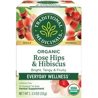 Organic Rose Hips with Hibiscus Tea, 16 Tea Bags, Traditional Medicinals Teas