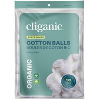 Organic Super Jumbo Cotton Balls, 100 Count, Cliganic