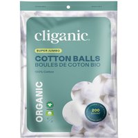 Organic Super Jumbo Cotton Balls, 200 Count, Cliganic