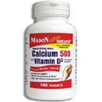 Oyster Shell Calcium 500 mg with Vitamin D3, 250 Tablets, Mason Natural