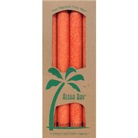Palm Tapers 9 Inch, Unscented, Burnt Orange, 4 Candles, Aloha Bay