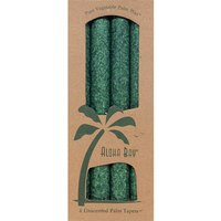 Palm Tapers 9 Inch, Unscented, Green, 4 Candles, Aloha Bay