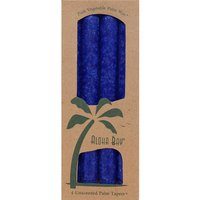 Palm Tapers 9 Inch, Unscented, Royal Blue, 4 Candles, Aloha Bay