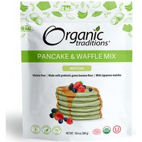Pancake & Waffle Mix, Matcha, 10.6 oz (300 g), Organic Traditions