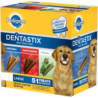 Pedigree Dentastix Dog Treats 3 Flavor Variety Pack, 51 ct (2.76 lb)