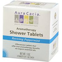 Reviving Peppermint Shower Tablets, 3 Packs, Aura Cacia
