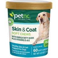PetNC Dog Skin & Coat Soft Chews, Liver Flavor, 60 ct, 21st Century Animal HealthCare