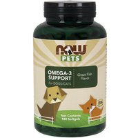 Pets Omega-3 Support, Great Fish Flavor, 180 Softgels, NOW Foods