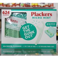 Plackers Micro Mint Dental Flossers, with Fold-Out Toothpick, 624 ct