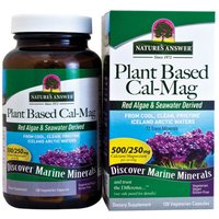 Plant Based Cal-Mag Caps, Marine Calcium Magnesium, 120 Vegetarian Capsules, Natures Answer