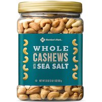 Members Mark Roasted Whole Cashews with Sea Salt, 33 oz (935 g)