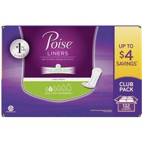 Poise Very Light Absorbency Liners for Light Bladder Leakage Protection, Long Length, 132 ct