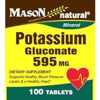 Potassium Gluconate 595 mg, 100 Tablets, Mason Natural