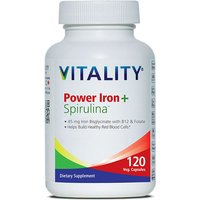 Power Iron + Spirulina, Value Size, 120 Vegetable Capsules, Vitality