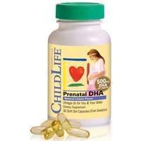 ChildLife Prenatal DHA 500 mg, Natural Lemon, 30 Softgels