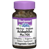 Probiotic Acidophilus Plus FOS, Milk Free, 50 Vegetable Capsules, Bluebonnet Nutrition