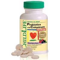 ChildLife Probiotics with Colostrum Chewable Tabs, Mixed Berry, 90 Tablets
