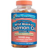 Pure Alaska Omega 100% Natural Wild Alaskan Salmon Oil Omega-3 1000 mg, 210 Softgels