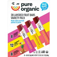 Pure Organic Layered Fruit Bars, Variety Pack, 0.63 oz x 28 Count