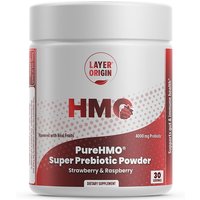 PureHMO Super Prebiotic Powder, with Strawberry & Raspberry, 30 Servings, Layer Origin Nutrition