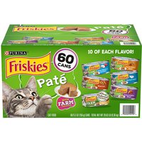 Purina Friskies Pate Wet Cat Food, Variety Pack, 5.5 oz x 60 Cans