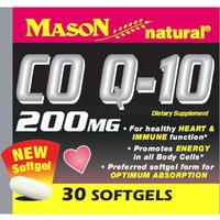 Co Q-10 200 mg, 30 Softgels, Mason Natural