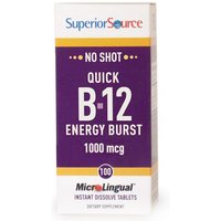 No Shot Quick B-12 Energy Burst 1000 mcg, 100 Instant Dissolve Tablets, Superior Source