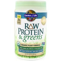 RAW Protein & Greens Organic Powder - Lightly Sweet, 23 oz (651 g), Garden of Life