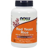 Red Yeast Rice 600 mg + CoQ10 30 mg, Value Size, 120 Vegetarian Capsules, NOW Foods
