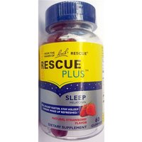 Rescue Plus Sleep Gummy - Natural Strawberry, 60 Gummies, Bach Original Flower Remedies