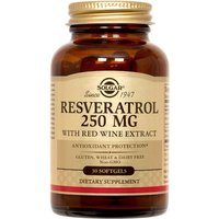 Resveratrol 250 mg with Red Wine Extract, 30 Softgels, Solgar