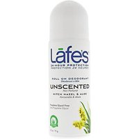 Lafes Roll On Deodorant - Unscented, 2.5 oz, Natural BodyCare