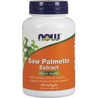 Saw Palmetto Extract 80 mg, With Pumpkin Seed Oil & Zinc, 90 Softgels, NOW Foods