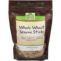 Whole Wheat Sesame Sticks, Natural Snack, 9 oz, NOW Foods